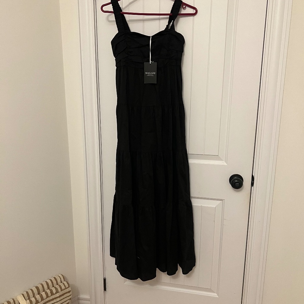 Marie long black maxi dress